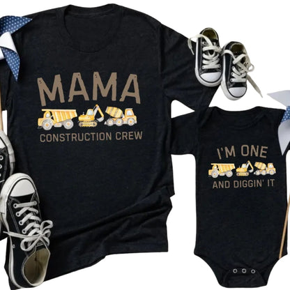 Construction Crew Custom 1st Birthday Matching Family T Shirts, Custom First Birthday Shirts For Family ET0230