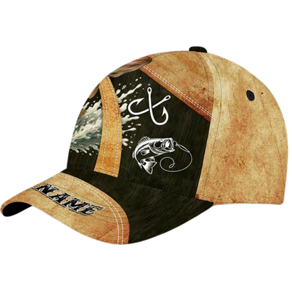 Custom Walleye Fishing 3D Baseball Cap, Custom Freshwater Fish Caps Hats CP0532