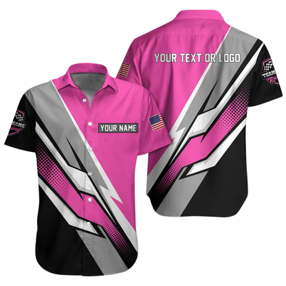 Personalized Racing Team Mens Hawaiian Shirt, Custom Racing Mechanic Shirts HE0681
