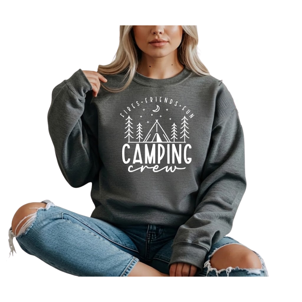 Camping Crew Fires Friends Fun Family Matching Sweatshirt, Camping Trip Family Sweatshirt ET1388