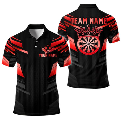 Custom Team Black Gold Darts Polo Shirts For Men, Custom Darts Shirts DE0097