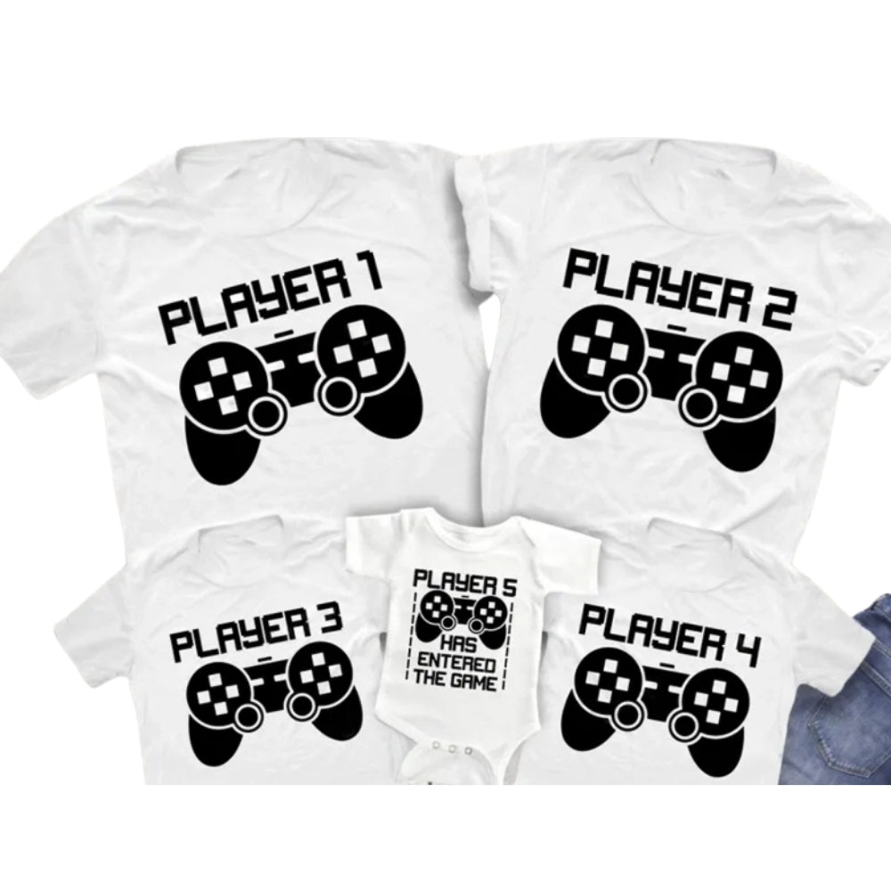 Player Has Entered The Game Custom Matching Gaming Family T Shirts, Custom Family Game Matching Shirts ET0663