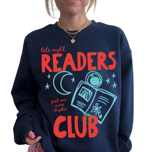 Late Night Readers Club Sweatshirt, Bookish Sweatshirt For Women 2D0881