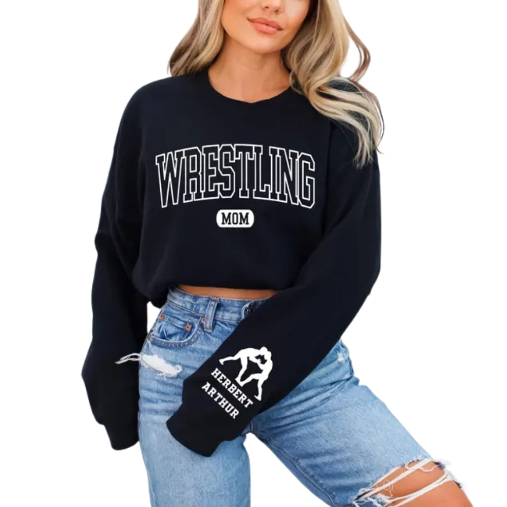 Custom Wrestling Mom Sweatshirt, Custom Wrestling Sweatshirt For Mama 2D0518