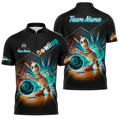 Custom Funny Pins Bowling Mens Jersey, Custom Team Bowling Shirt BZ0930