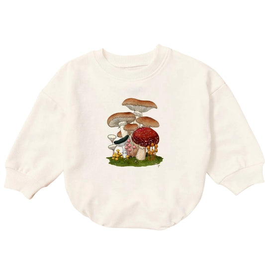 Mushroom Baby Romper Sweater, Mushroom Lover Baby Romper Sweatshirt BB0213