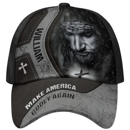 Make America Godly Again Custom Jesus Baseball 3D Printed Cap, Personalized Jesus Faith Cap Hat CP0585
