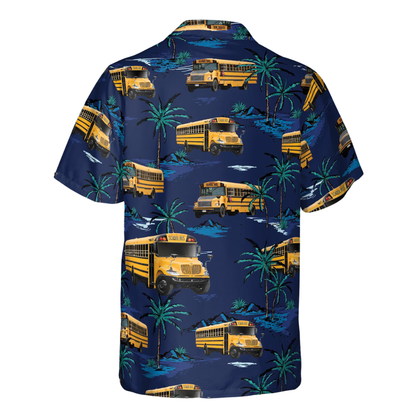 Tropical School Bus Hawaiian Shirt Men Women, School Bus Hawaiian Shirt For Driver Team HE0265