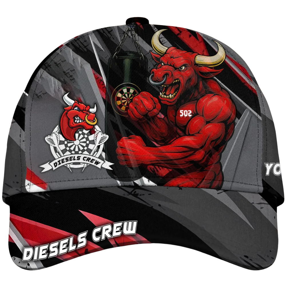 Personalized Red Bull Dart Baseball Cap, Custom Dart 3D Printed Hat CP0620