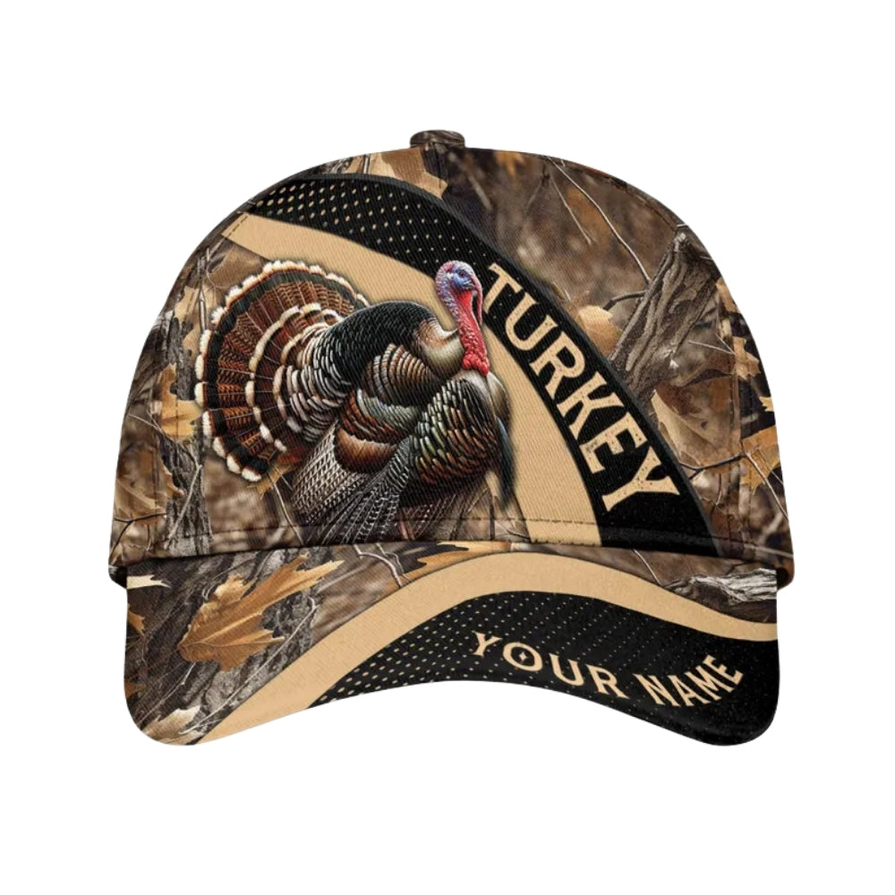 Custom Name Turkey Baseball Cap, Personalized Chicken Turkey Caps Hats CP0077