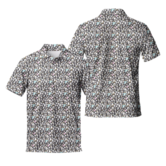 Penguin Pattern Golf Polo Shirt For Men, Penguin Lover Golf Shirts GE0430