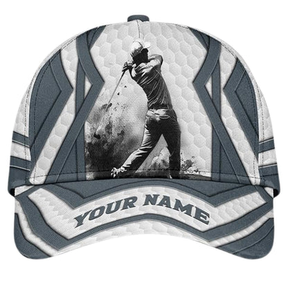 Personalized Name Golf 3D Baseball Cap For Golf Lovers, Custom Golf Caps Hats CP0204