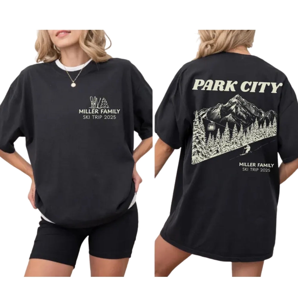 Personalized Matching Ski Trip Family T Shirts, Custom Ski Trip Matching Shirts For Family ET0512