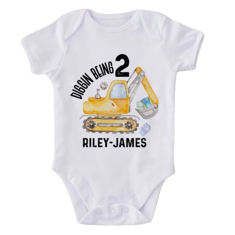 Deggin Being One Custom Construction Birthday Matching Family T Shirts, Custom Birthday Family Matching Shirt ET0779