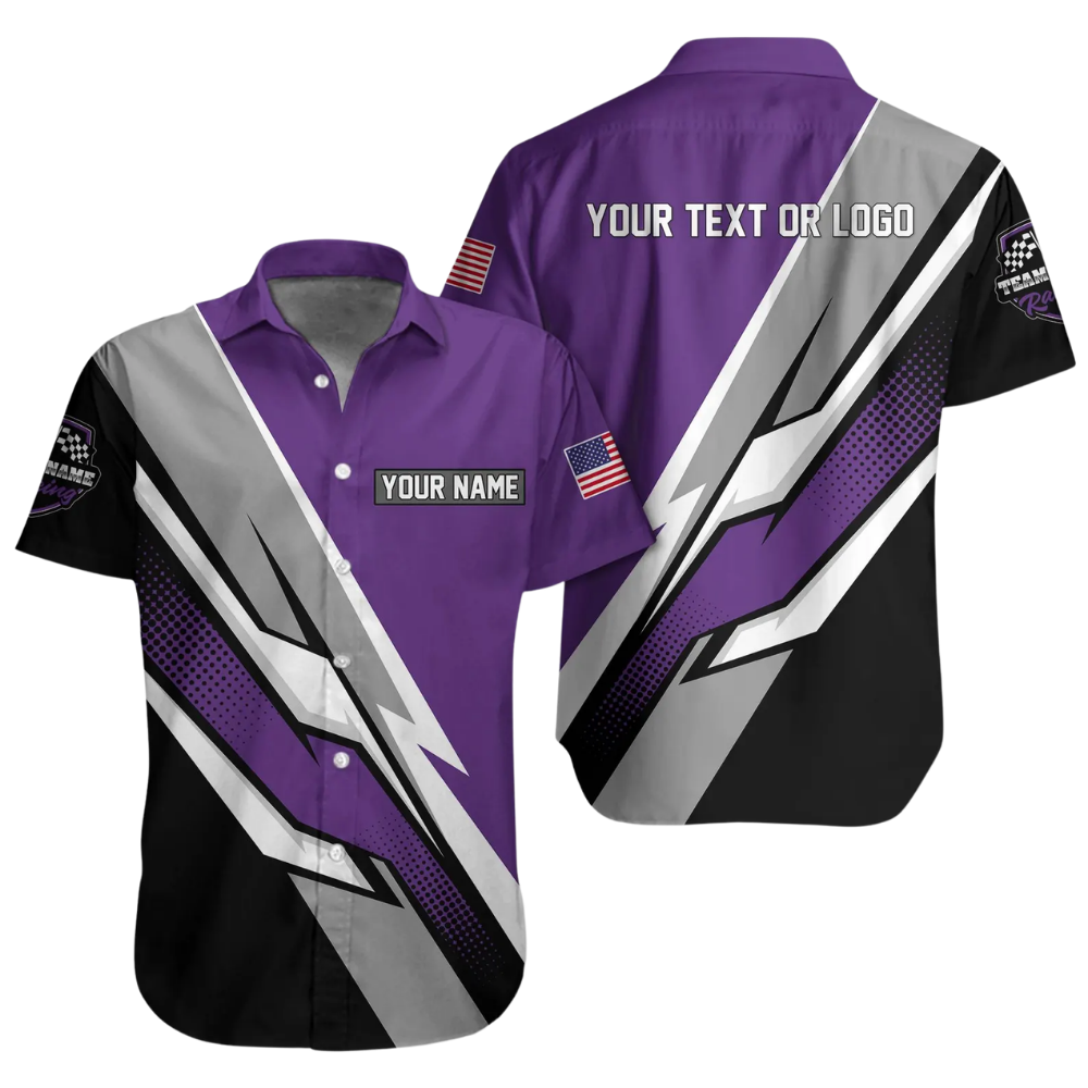 Personalized Racing Team Mens Hawaiian Shirt, Custom Racing Mechanic Shirts HE0681