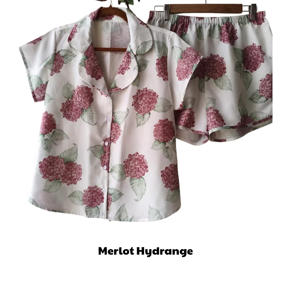 Hydrangea Bridesmaid Pajamas Set, Floral Bridesmaid Pajamas For Bridal Shower WD0184