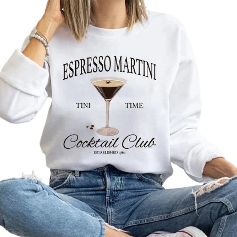 Espresso Martini Cocktail Club Tini Time Sweatshirt, Martini Drink Lover Sweatshirt 2D0332