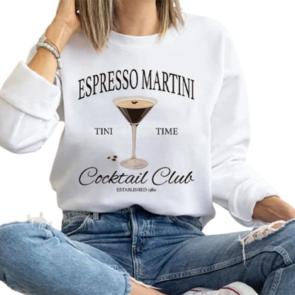 Espresso Martini Cocktail Club Tini Time Sweatshirt, Martini Drink Lover Sweatshirt 2D0332