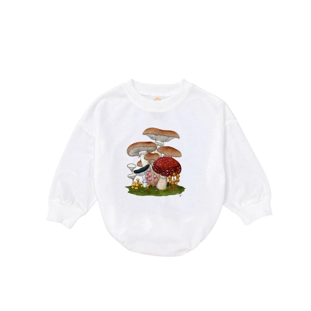 Mushroom Baby Romper Sweater, Mushroom Lover Baby Romper Sweatshirt BB0213