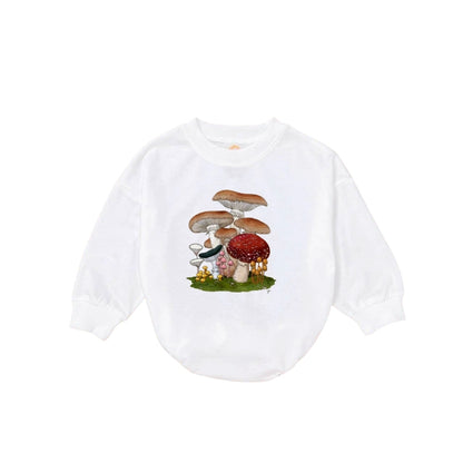 Mushroom Baby Romper Sweater, Mushroom Lover Baby Romper Sweatshirt BB0213