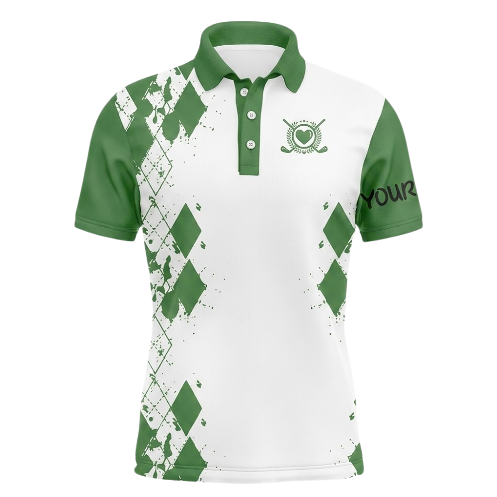 Never Underestimate An Old Man With A Golf Club Custom Green White Golf Polo Shirt Mens, Custom Funny Golf Shirts GZ0331