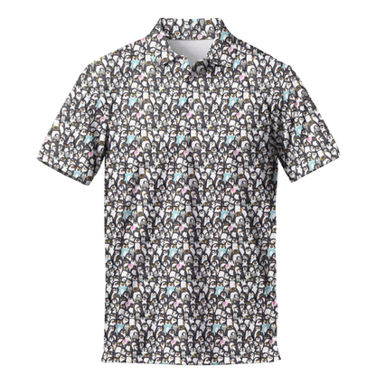 Penguin Pattern Golf Polo Shirt For Men, Penguin Lover Golf Shirts GE0430