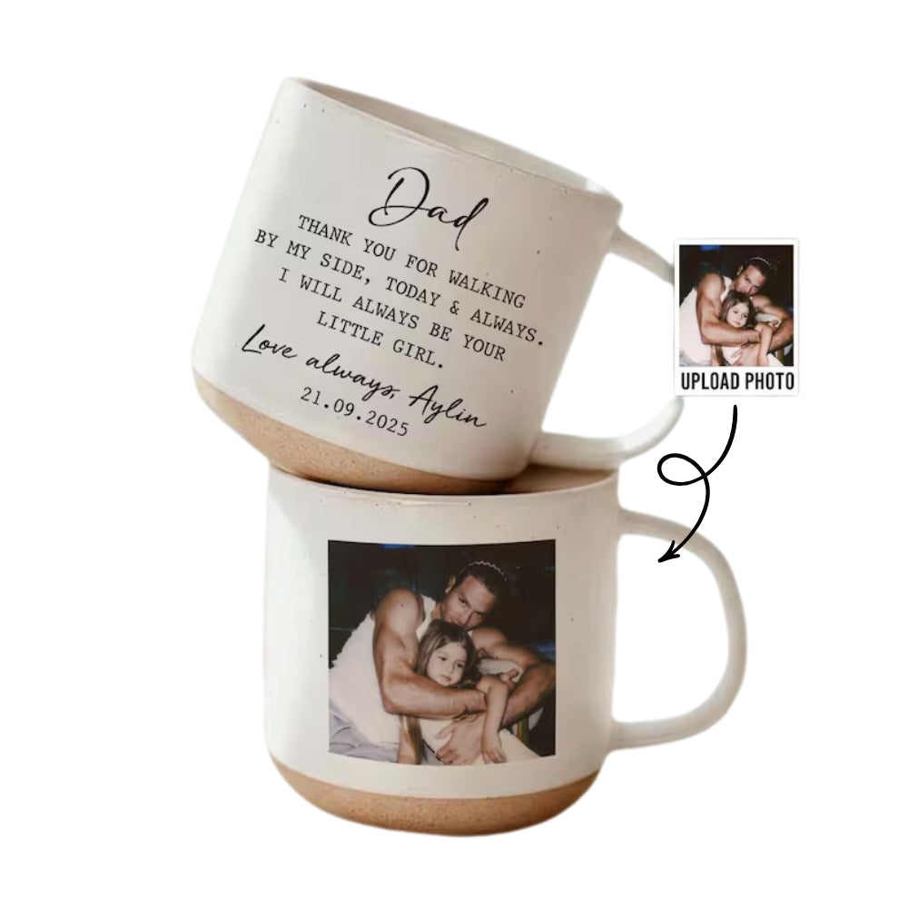 Custom Photo Father Of The Bride Meaningful Pottery Mug, Personalized Wedding Mug for Father Of The Bride WD0026