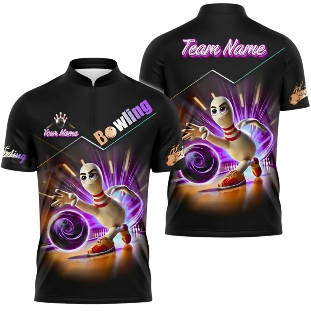 Custom Funny Pins Bowling Mens Jersey, Custom Team Bowling Shirt BZ0930