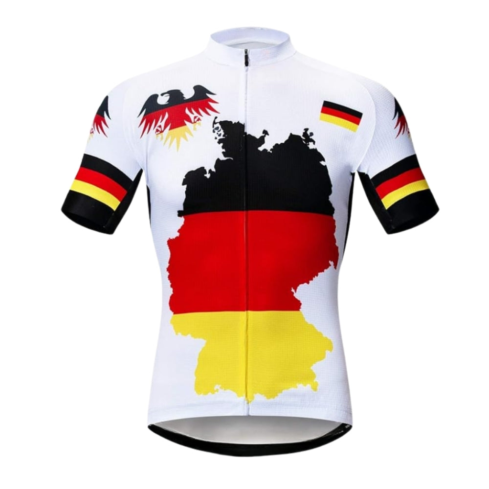 Germany Flag Men's Cycling Short Sleeve Jersey, Germany Cycling Jerseys For Mens CZ0132