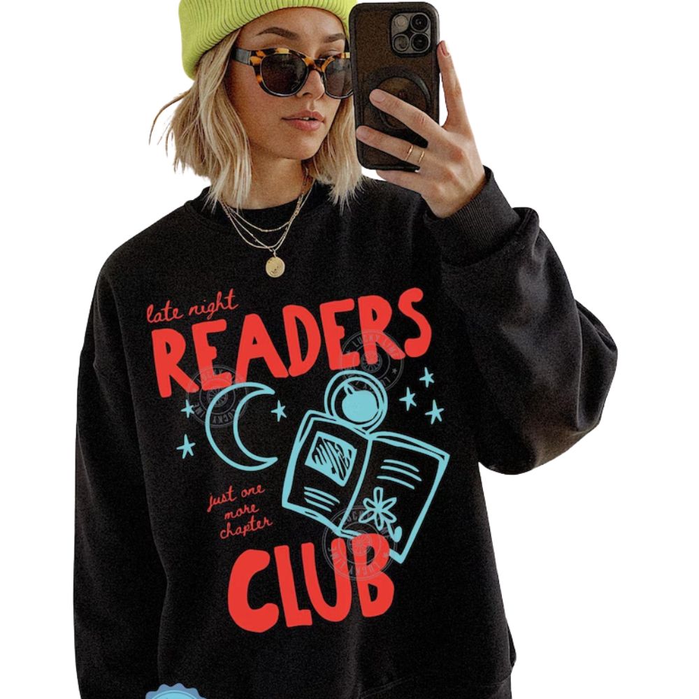 Late Night Readers Club Sweatshirt, Bookish Sweatshirt For Women 2D0881