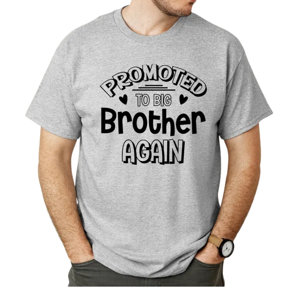 Promoted To Brother Again Finally Pregnancy Announcement Sibling Matching T Shirts, Baby Reveal Matching Shirts For Siblings ET1017