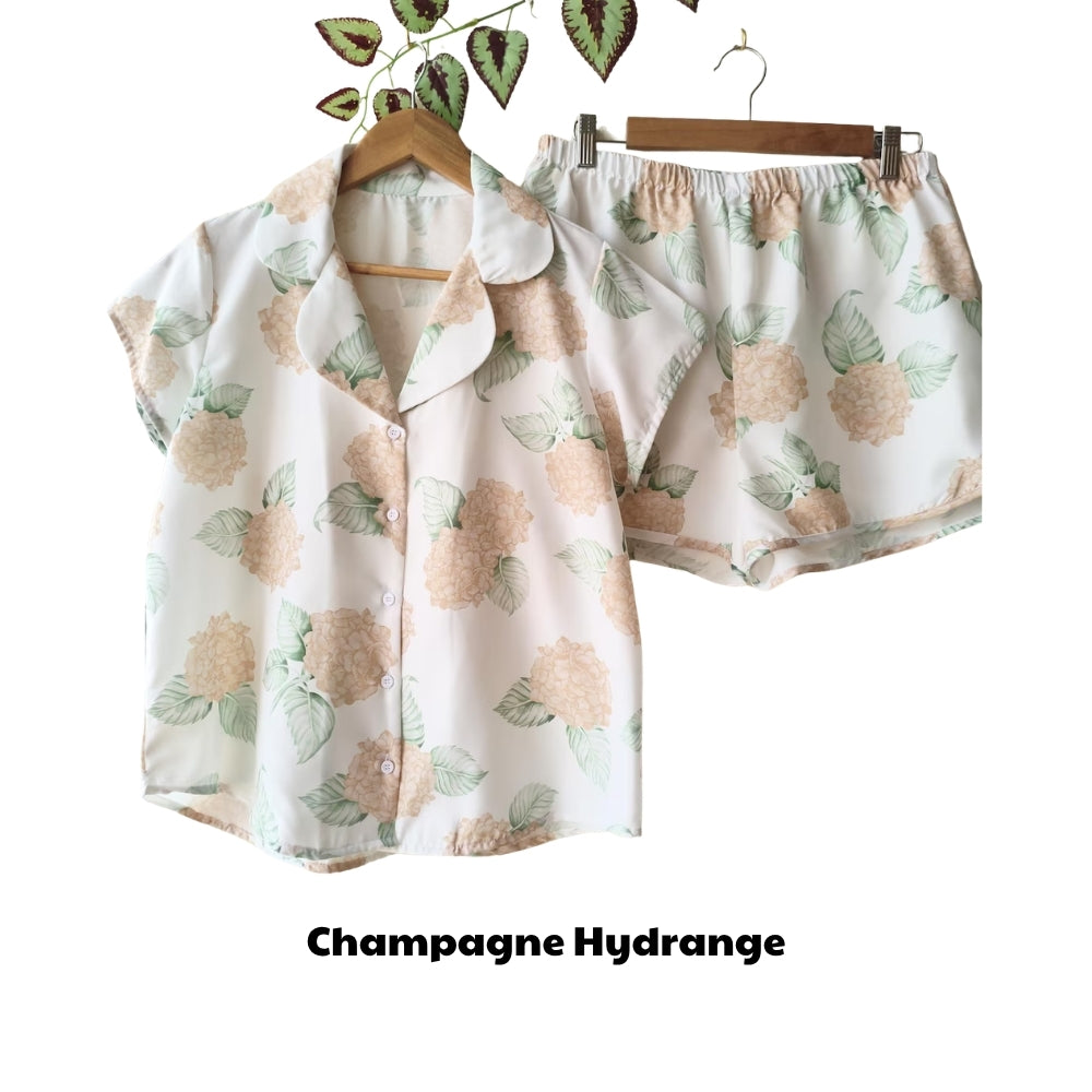 Hydrangea Bridesmaid Pajamas Set, Floral Bridesmaid Pajamas For Bridal Shower WD0184