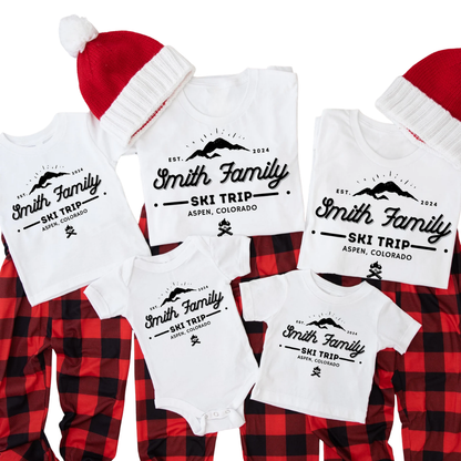 Personalized Ski Trip Family Matching Sweatshirt, Custom Ski Vacation Family Sweatshirts ET1292