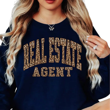 Real Estate Agent Leopard Sweatshirt, Realtor Sweatshirt 2D0780