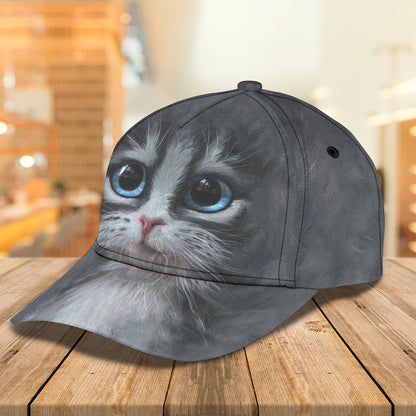 3D Classic Cap Cute Cat Personalized Name Cap 13 Lasfour CA0938