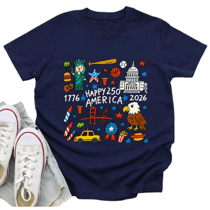 Happy 250th Anniversary Matching Family T Shirts, Matching 4th Of July Family Shirts ET0665