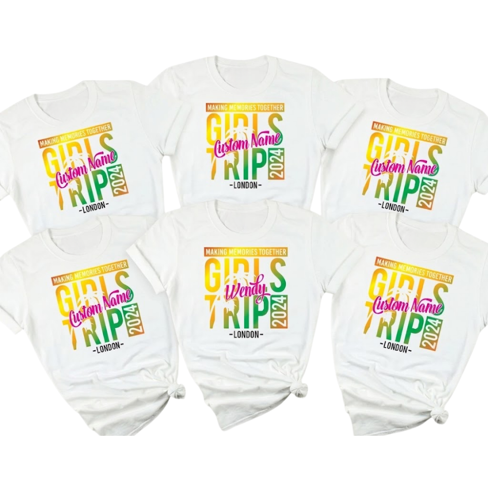 Girls Trip Making Memories Toghter Custom Matching T Shirts, Personalized Girls Trip Matching Shirts ET1035
