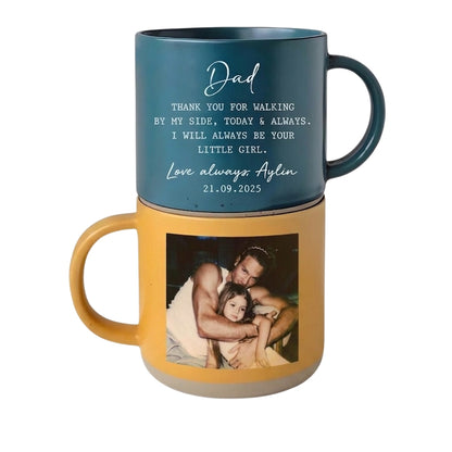 Custom Photo Father Of The Bride Meaningful Pottery Mug, Personalized Wedding Mug for Father Of The Bride WD0026