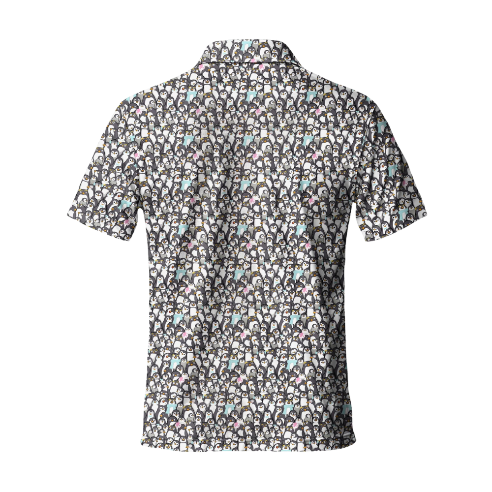 Penguin Pattern Golf Polo Shirt For Men, Penguin Lover Golf Shirts GE0430