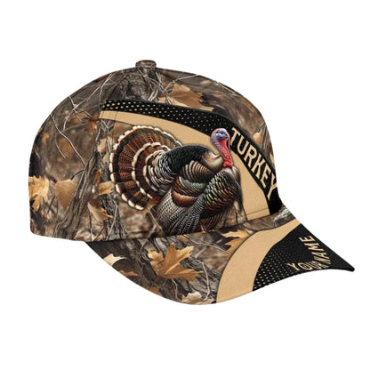 Custom Name Turkey Baseball Cap, Personalized Chicken Turkey Caps Hats CP0077