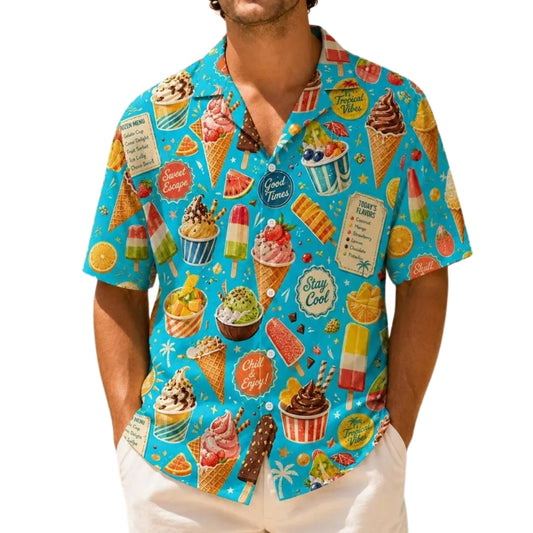 Ice Cream Hawaiian Shirt For Men And Women, Ice Cream Beach Hawaiian Shirts HE0497