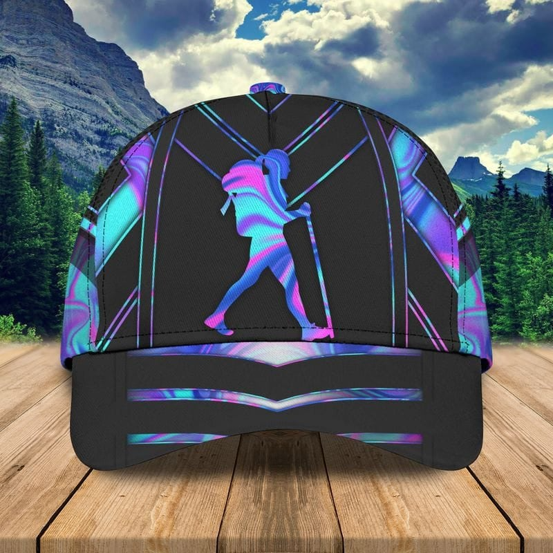 Hiking Girl Holo Graphic Cap CA0407