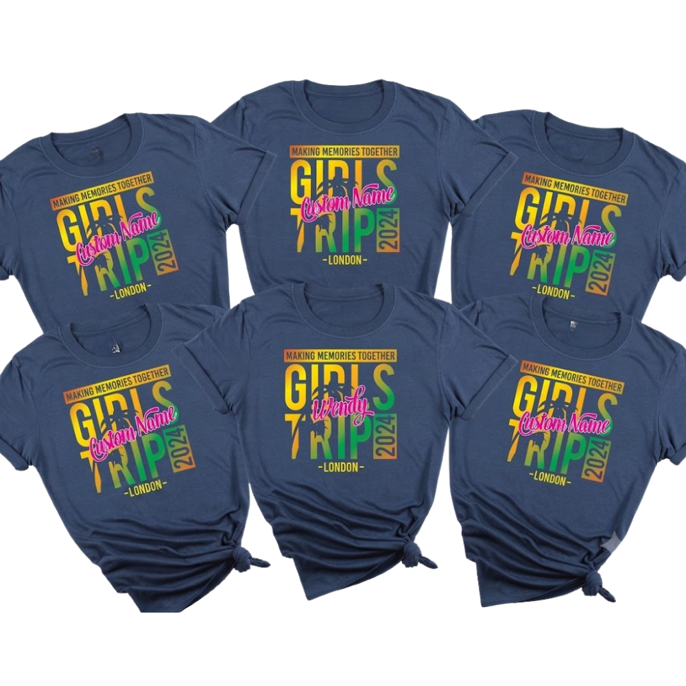 Girls Trip Making Memories Toghter Custom Matching T Shirts, Personalized Girls Trip Matching Shirts ET1035
