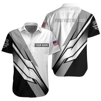 Personalized Racing Team Mens Hawaiian Shirt, Custom Racing Mechanic Shirts HE0681