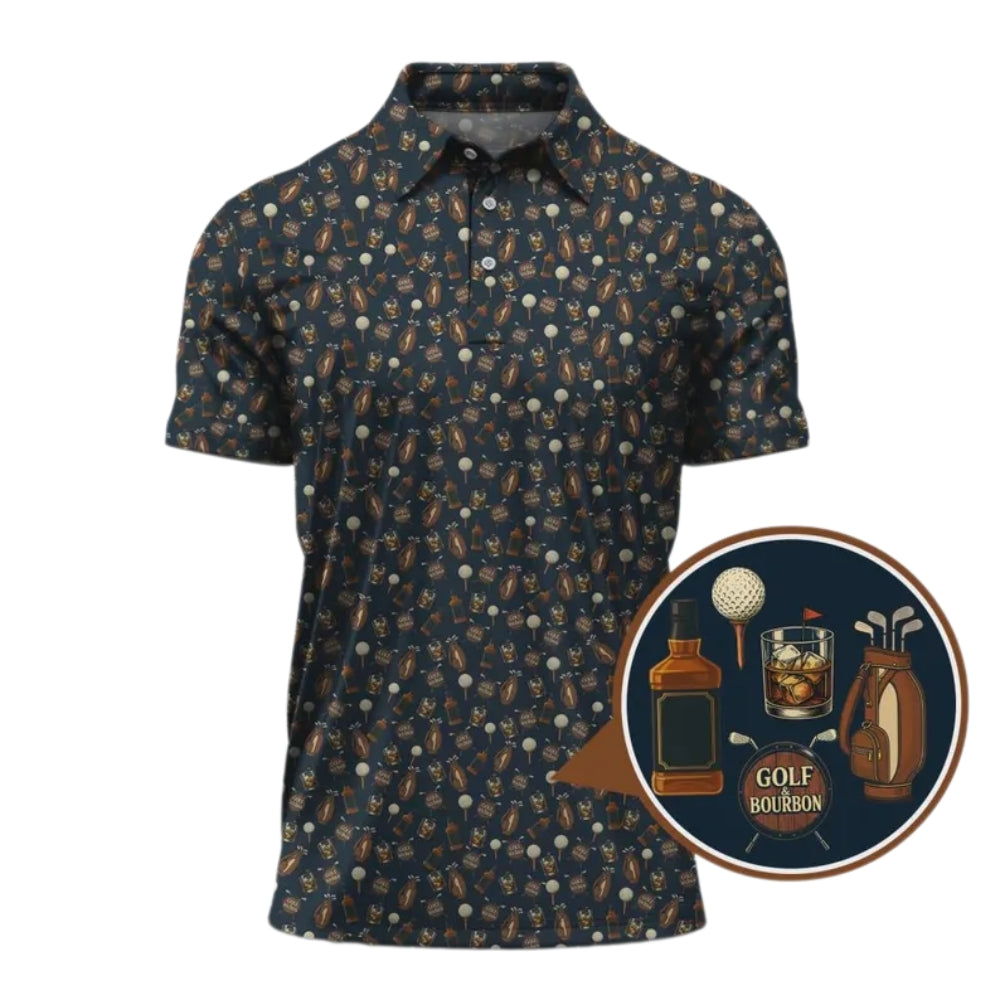 Men's Bourbon Golf Polo Shirts, Bourbon Golf Shirts GE0272