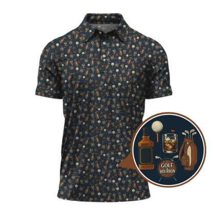 Men's Bourbon Golf Polo Shirts, Bourbon Golf Shirts GE0272