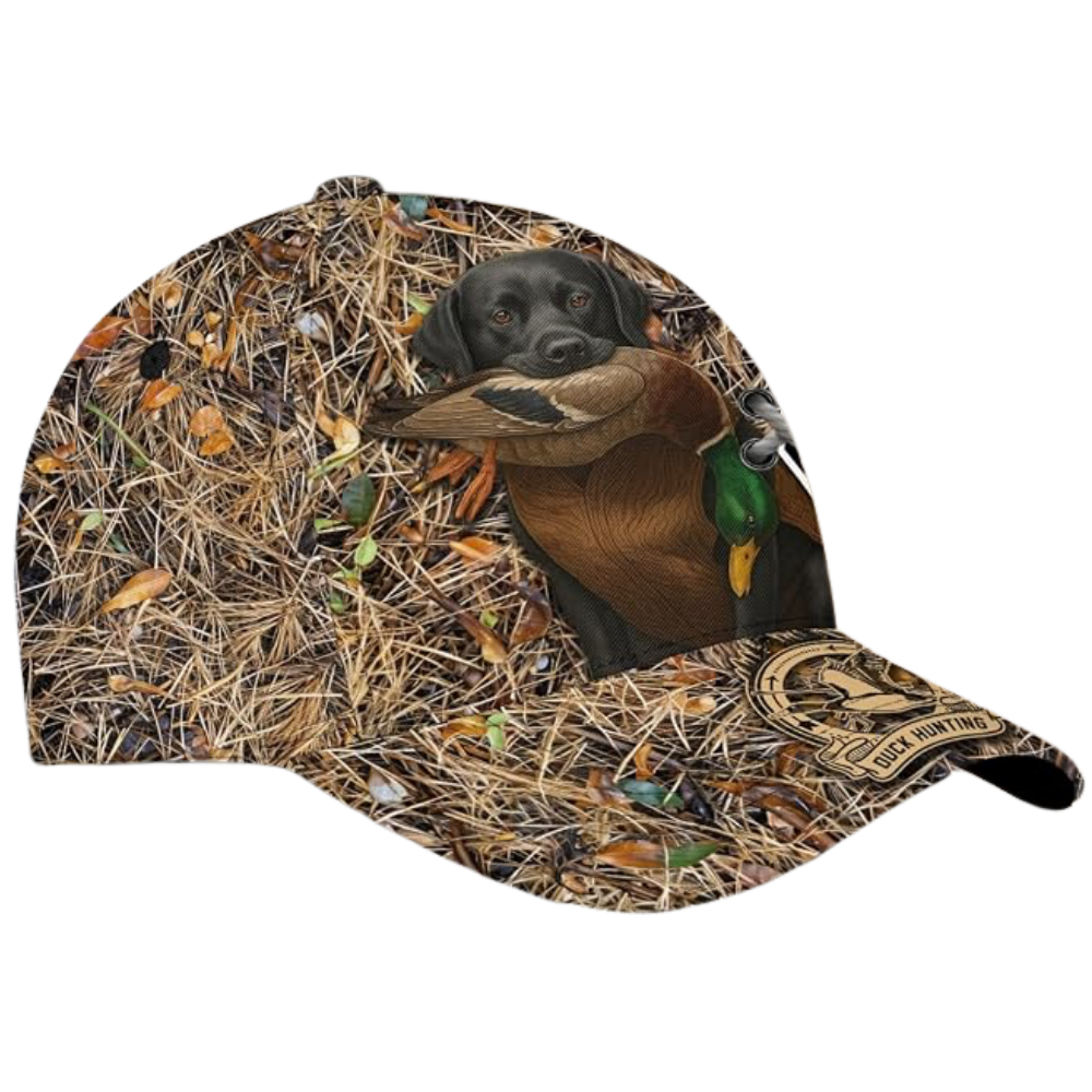 Custom Duck Hunting With Dog Baseball Cap, Custom 3D Printed Duck Hunting Caps Hats CP0533