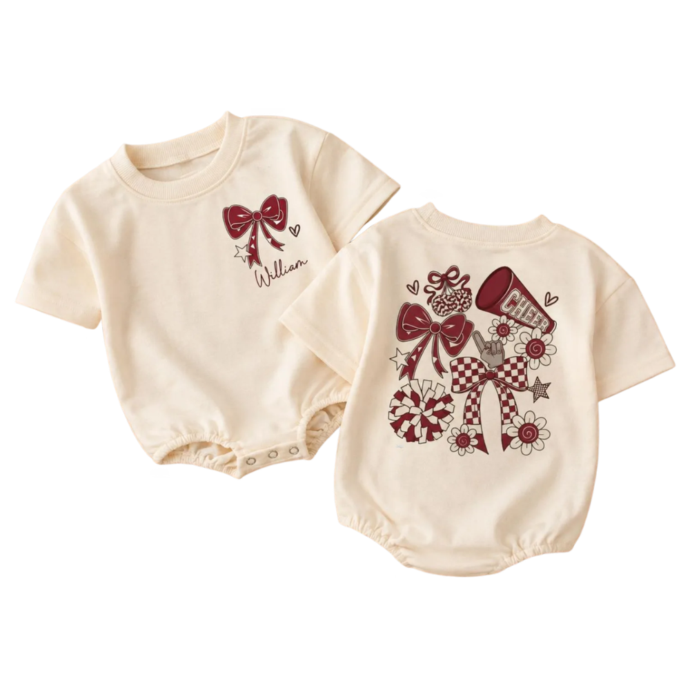 Custom Cheer Baby T Shirt Bubble Romper, Custom Cheer Baby Romper For Game Day BB0743