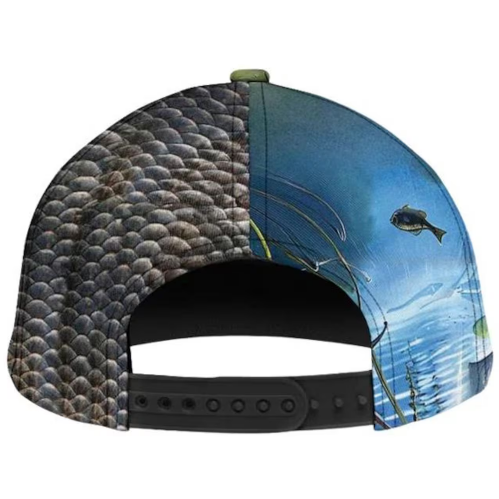 Custom Bass Fishing Camo Baseball Cap, Custom Fishing Hat 3D Printed CP0621