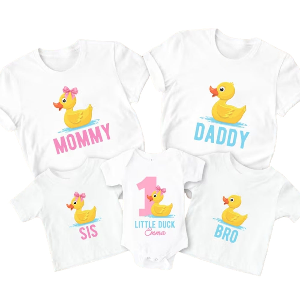 One Little Duck Custom Matching Family 1st Birthday T Shirts, Custom First Birthday Shirts For Family ET0367